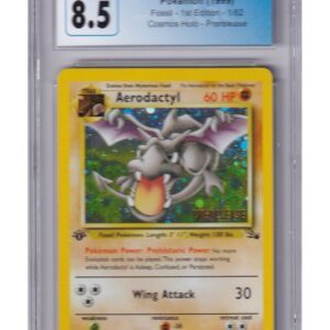 Aerodactyl Prerelease Stamp Cosmos Holo 1/62 1st Edition CGC 8.5