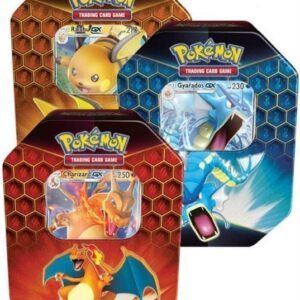 Artwork Set (3 Tins) - Charizard GX, Gyarados GX & Raichu GX Tins - FORUDBESTILLING!.