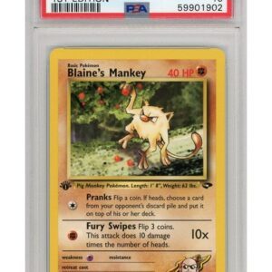Blaine's Mankey 63/132 1st Edition PSA 10