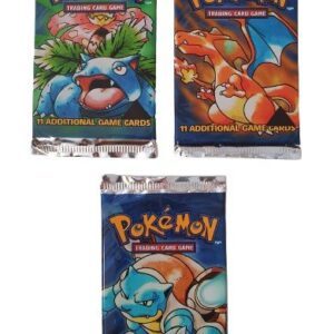 Pokémon Base Set Black Triagle Booster Pack  - full artwork set (3 stk.)