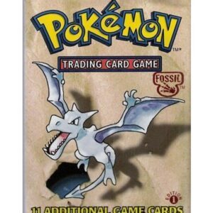 Pokémon Fossil 1st Edition Booster Pack  - Aerodactyl pack art