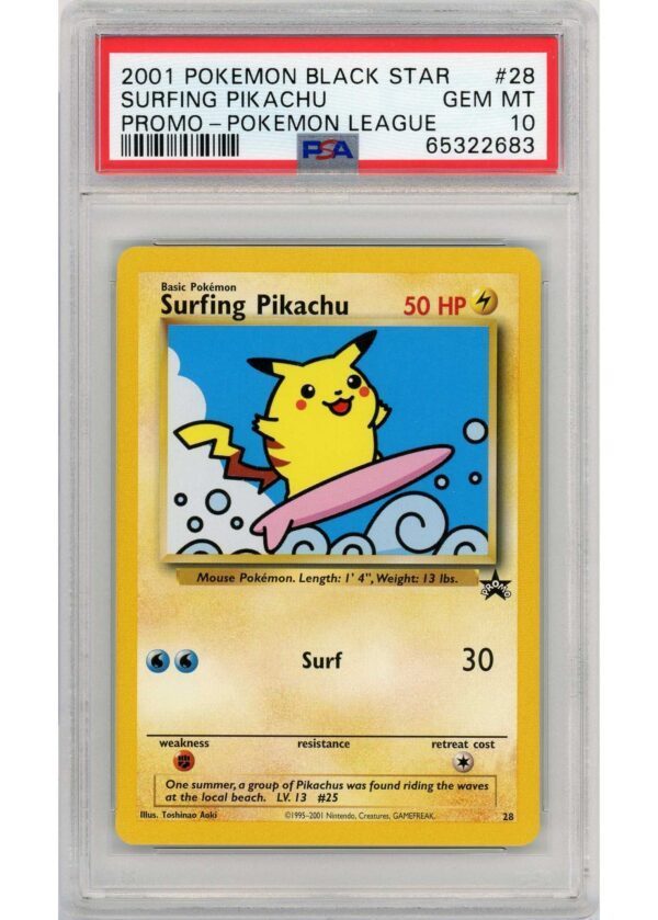 Surfing Pikachu - 28 - PSA 10