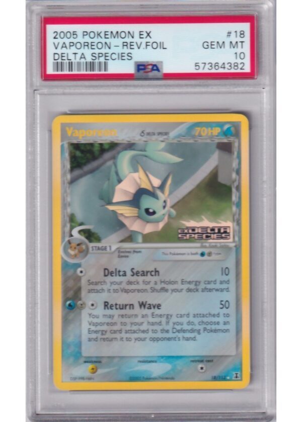 Vaporeon δ - 18/113 - Reverse Foil - PSA 10