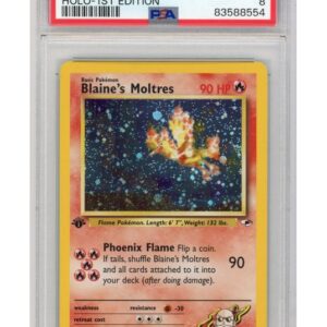 Blaine's Moltres 1/132 1st Edition PSA 8