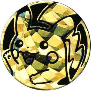 Pikachu Pokemon mønt (Guld - Cracked Ice Holo) - Almindelig