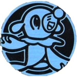 Popplio Pokemon mønt (Blå - Rainbow Holo) - Almindelig