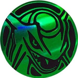 Rayquaza Pokemon mønt (Grøn - Sheen Holo) - Almindelig