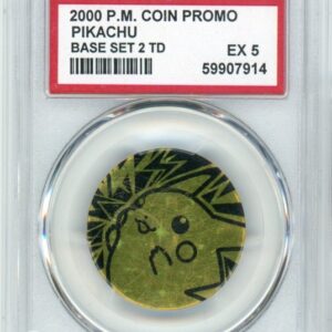 Pikachu Pokemon mønt (Guld Starlight Holo &copy;2000) PSA 5