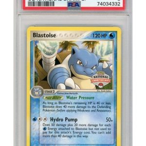 Blastoise National Championship Stamp 14/100 PSA 8