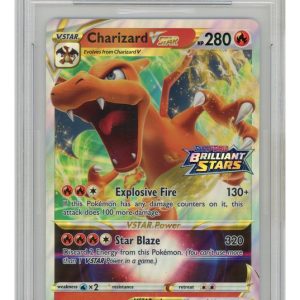 Charizard VSTAR - Brilliant Stars Stamp - 018/172 - JUMBO Kort - PSA 10