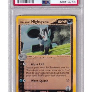 Team Aqua's Mightyena 30/95 Reverse Foil PSA 6
