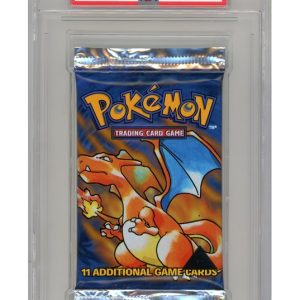 Base Set Black Triangle Booster Pakke Charizard artwork PSA 9