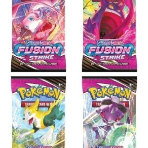 Booster Pack full artwork set (4 stk.) fra SWSH Fusion Strike.