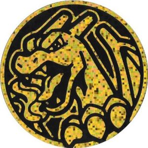 Charizard Pokemon mønt (Guld - Pixel Holo) - Stor