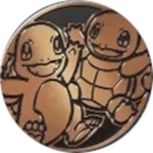 Charmander & Squirtle Pokemon mønt (Bronze - Mirror Holo) - Stor