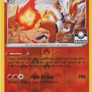 Cinderace - 034/202 - Reverse - Pokémon League Stamp