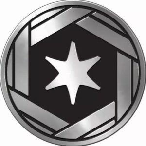 Colorless type symbol Pokemon mønt (Sølv - Mirror Holo) - Stor