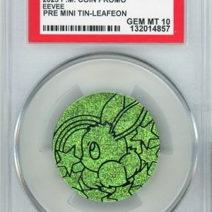 Eevee Pokemon mønt (Lysegrøn Glitter Holo) PSA 10