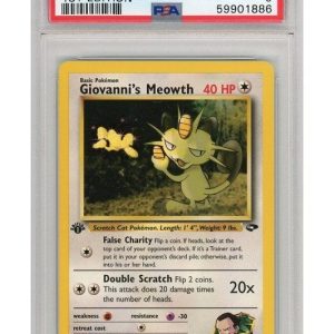 Giovanni's Meowth 43/132 1st Edition PSA 9