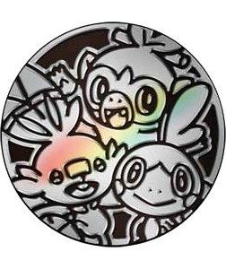 Grookey, Scorbunny & Sobble Pokemon mønt (Sølv - Rainbow Holo) - Almindelig