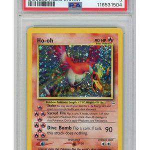 Ho-oh Double Holo Error 7/64 PSA 5