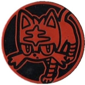 Litten Pokemon mønt (Rød - Rainbow Holo) - Almindelig