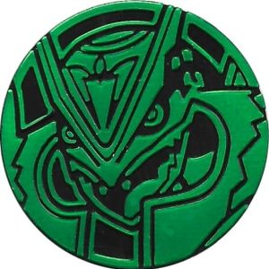 Mega Rayquaza Pokemon mønt (Grøn - Mirror Holo) - Almindelig