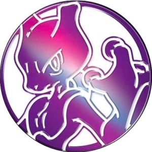 Mewtwo Pokemon mønt (Lilla - Mirror Holo) - Stor