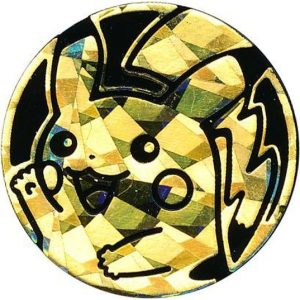 Pikachu Pokemon mønt (Guld - Cracked Ice Holo) - Almindelig