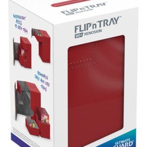 <STRONG>Deck box (Rød) - Flip'n'Tray 80+ XenoSkin™ - Ultimate Guard</STRONG>