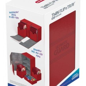 <STRONG>Deck box (Rød) - Twin Flip'n'Tray 160+ XenoSkin™ - Ultimate Guard</STRONG>