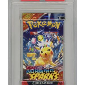 SV Surging Sparks Pikachu artwork PSA 9