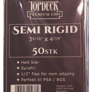 Semi Rigid Card Saver 50 stk. top-loading (84x123mm) - Topdeck Premium Line