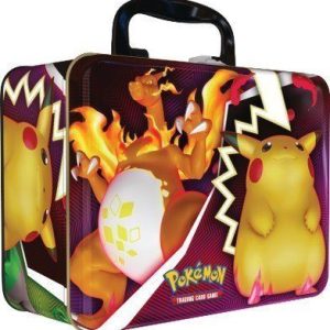 Tin Box udsmykket med Charizard VMAX og Pikachu VMAX - Pokémon Collector's Chest Fall 2020.