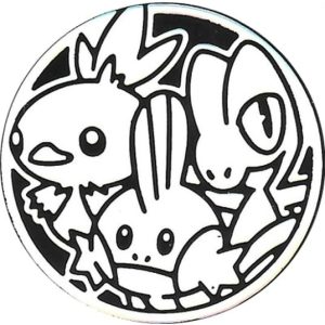 Treecko, Torchic, & Mudkip Pokemon mønt (Sølv - Rainbow Holo) - Almindelig