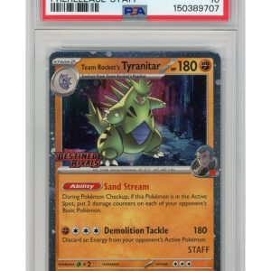 Team Rocket's Tyranitar STAFF 096/182 PSA 10