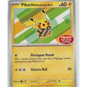 Pikachu Berkemaja Batik (Bali) - 101/SV-P - Pikachu's Indonesia Journey Stamp - Sealed