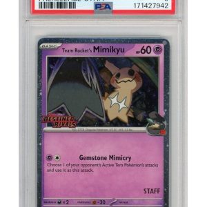 Team Rocket's Mimikyu STAFF 087/182 PSA 9